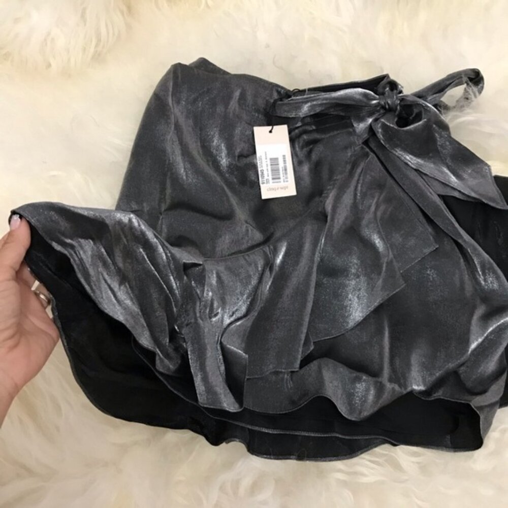 CINQ À SEPT Harley Wrap-effect Metallic Skirt - Picture 7 of 7